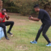 Pacifique Izabayo (R) shoots a video for his team member in Kigali, Rwanda, on Aug. 13, 2022. Rwandan youth, Pacifique Izabayo, has become a hit on Douyin, the Chinese version of TikTok, for singing Chinese songs while showing Rwandan rural life. (Photo by Huang Wanqing/Xinhua)