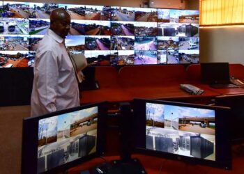 President Museveni launches the CCTV camera project at Nateete Police Station