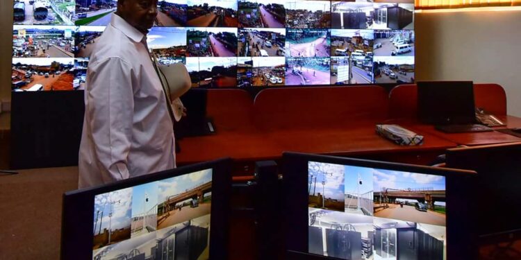 President Museveni launches the CCTV camera project at Nateete Police Station
